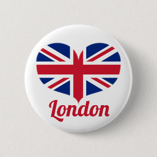 Macaron Rond 5 Cm Aimez le drapeau BRITANNIQUE en forme de