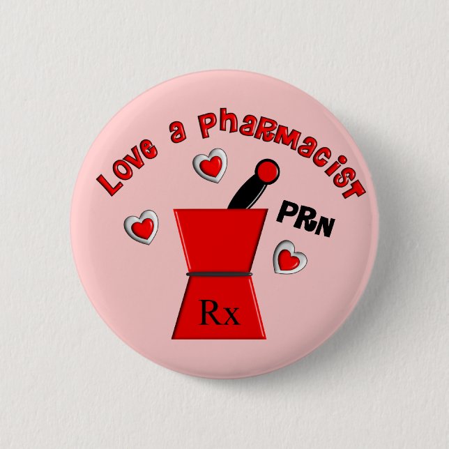 Macaron Rond 5 Cm "Aimez les cadeaux uniques du pharmacien un PRN" (Devant)