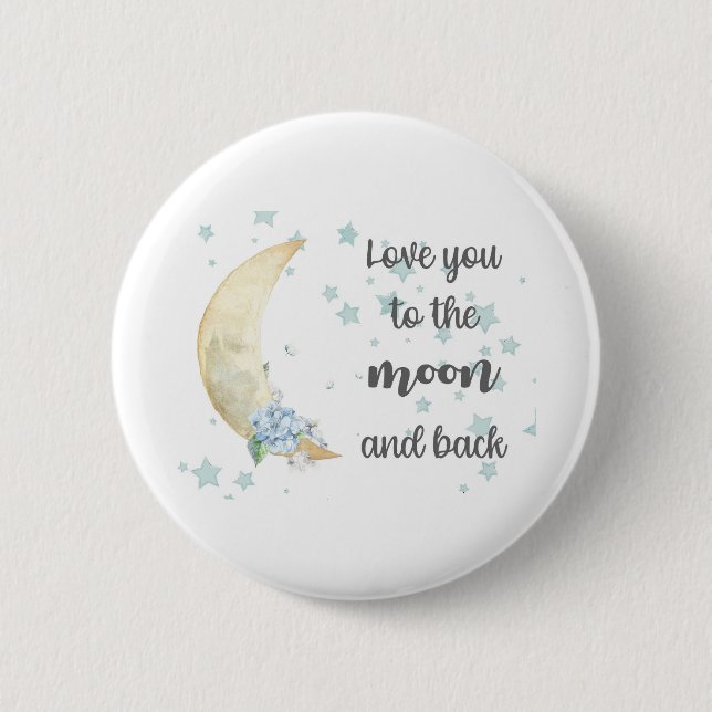 Macaron Rond 5 Cm aimez-vous à la lune et au dos (Devant)