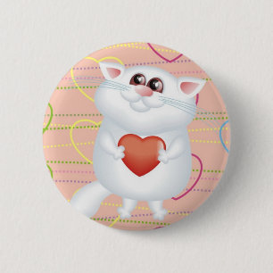 Macaron Rond 5 Cm Aimez-vous bouton de Kitty