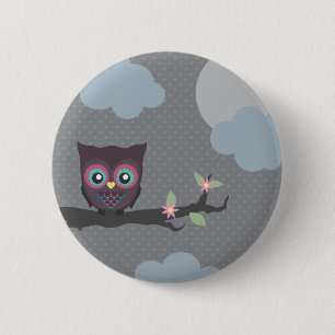 Macaron Rond 5 Cm Aimez-vous des Hibou-manières !