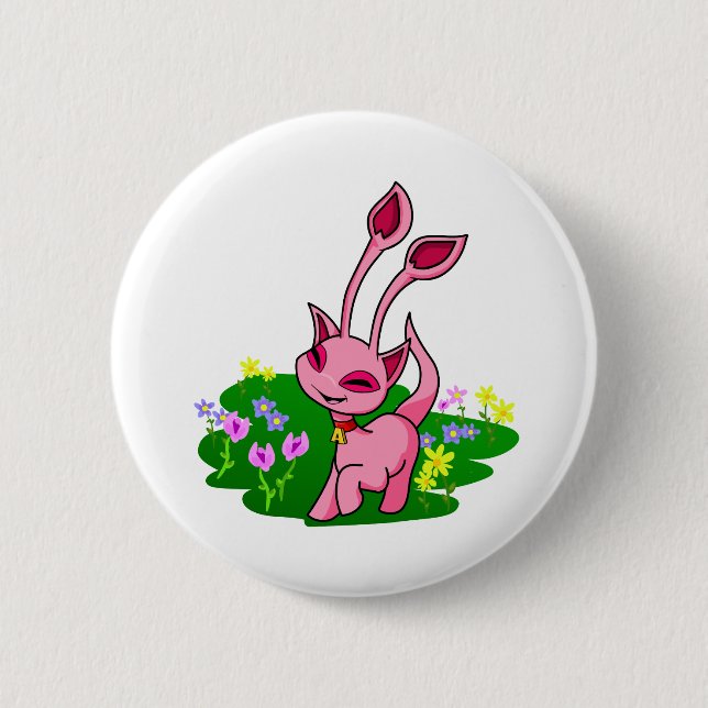 Macaron Rond 5 Cm Aisha rose caracolant par des fleurs (Devant)