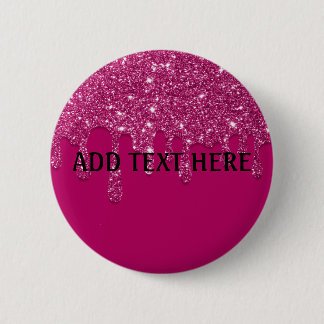 Macaron Rond 5 Cm Ajouter du texte | Bouton Paillettes qui dégouline