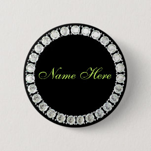 Macaron Rond 5 Cm Ajouter un diamant personnalisable par nom