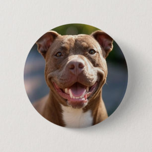 Macaron Rond 5 Cm Ajouter une Personnaliser photo Pit Bull