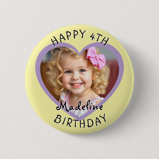 Macaron Rond 5 Cm Ajoutez un nom et un âge à cet heureux anniversair (Devant)