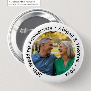 Macaron Rond 5 Cm Ajoutez votre propre photo de couple 30e anniversa