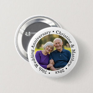 Macaron Rond 5 Cm Ajoutez votre propre photo de couple 70e anniversa