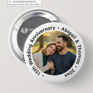 Macaron Rond 5 Cm Ajoutez votre propre photo de couple pour le 15e a