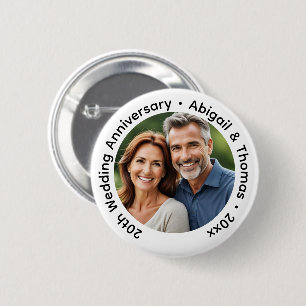 Macaron Rond 5 Cm Ajoutez votre propre photo de couple pour le 20e a