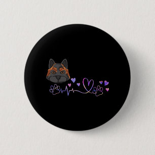 Macaron Rond 5 Cm Akita Heartbeat