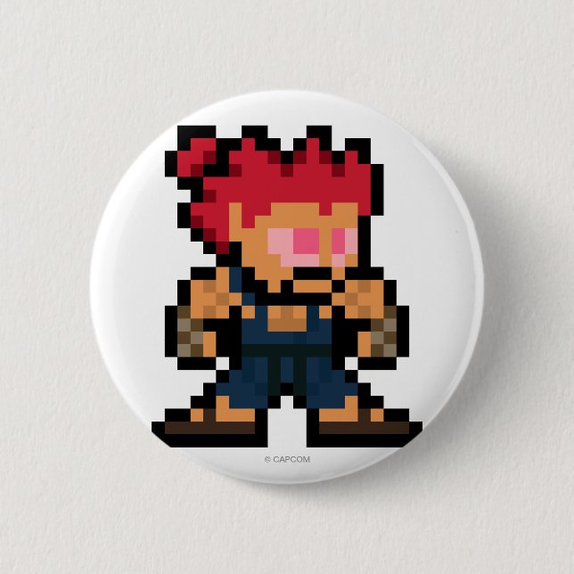 Macaron Rond 5 Cm Akuma à 8 bits (Devant)