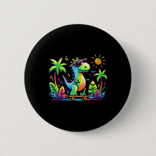 Macaron Rond 5 Cm Al Esthétique Kidcore Dinosaure Skateboard Doodle