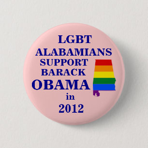 Macaron Rond 5 Cm Alabamians de LGBT pour Obama 2012