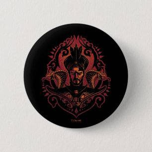 Macaron Rond 5 Cm Aladdin   Graphisme Jafar & Cobras