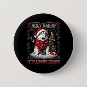 Macaron Rond 5 Cm Alaskan Malamute Décorations d'arbre de Noël Chien