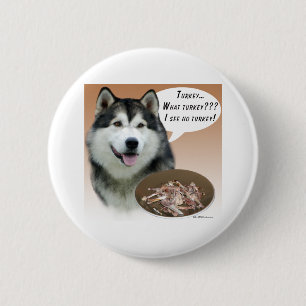 Macaron Rond 5 Cm Alaskan Malamute Turquie - Bouton