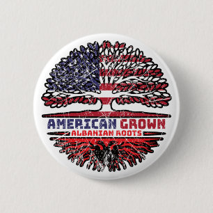 Macaron Rond 5 Cm Albanian Albania US American États-Unis