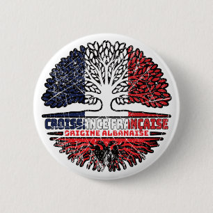 Macaron Rond 5 Cm Albanie Pavillon français des racines d'arbres