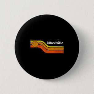 Macaron Rond 5 Cm Albertville - Vintage Hommes Femmes 70s 80s Graphi