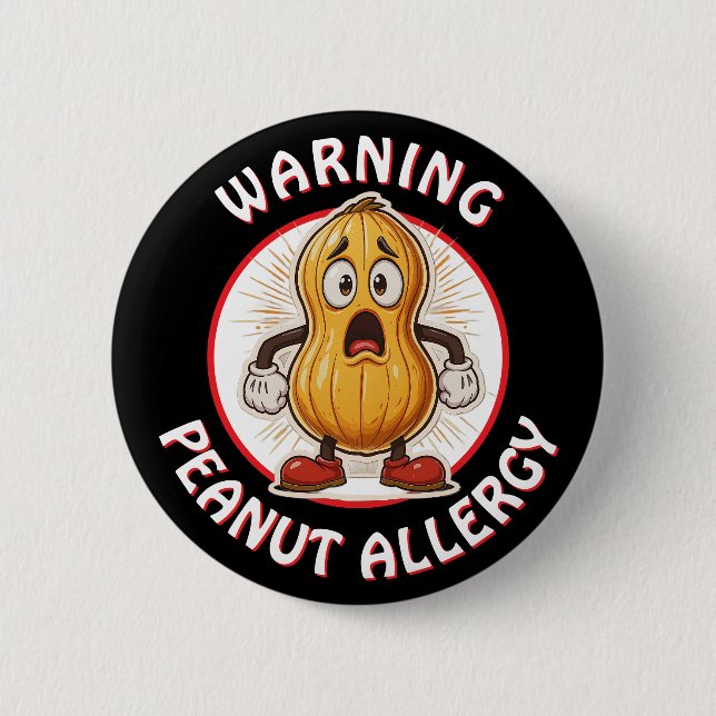 Macaron Rond 5 Cm Alerte aux arachides  (Devant)