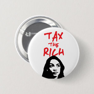 Macaron Rond 5 Cm Alexandria Ocasio-Cortez AOC Taxe Le Riche