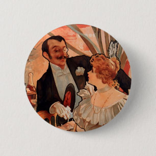 Macaron Rond 5 Cm Alfons Mucha
