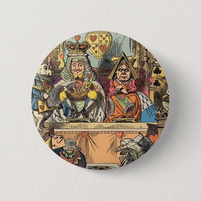 Macaron Rond 5 Cm Alice à Wonderland Cheshire Cat Characters (Devant)