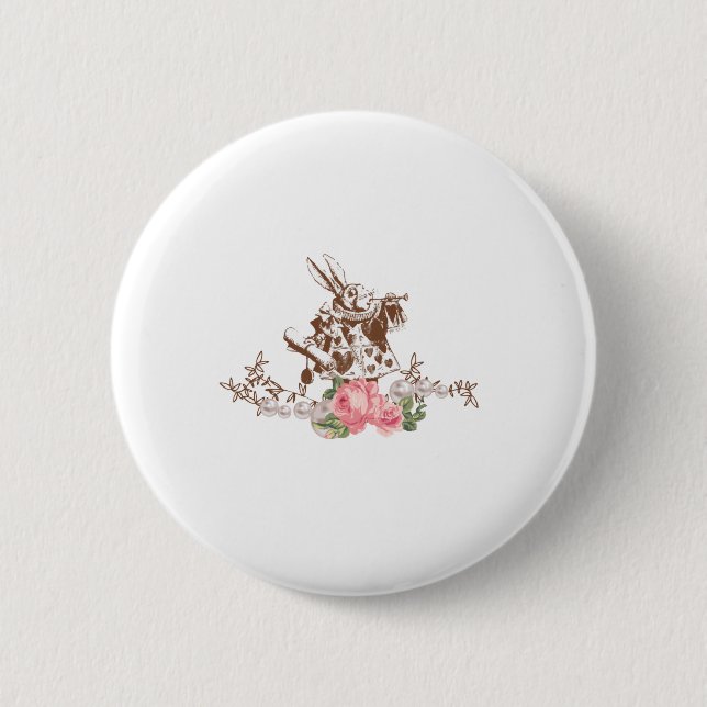 Macaron Rond 5 Cm alice au pays des merveilles (Devant)