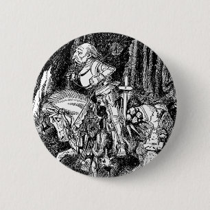 Macaron Rond 5 Cm Alice au Pays des Merveilles Chevalier Blanc à Che