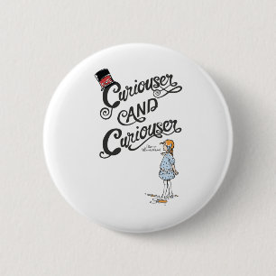 Macaron Rond 5 Cm Alice au pays des merveilles Curiouser et Curiouse