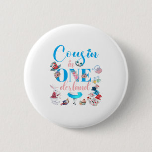 Macaron Rond 5 Cm Alice Dans L'Onederland Famille Cousin De L'Annive