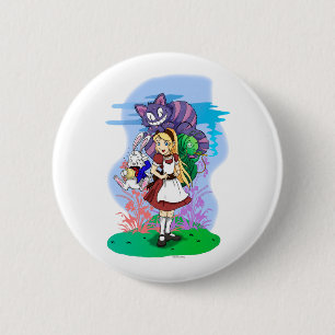 Macaron Rond 5 Cm Alice et son bouton merveilleux d'amis