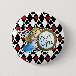 Macaron Rond 5 Cm Alice Fairy-Eat Me Anime Button