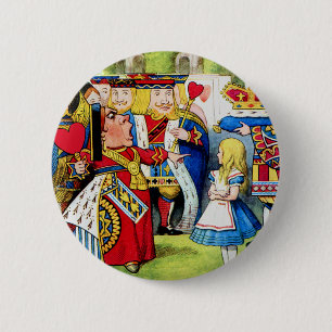 Macaron Rond 5 Cm Alice rencontre la reine des coeurs au pays des