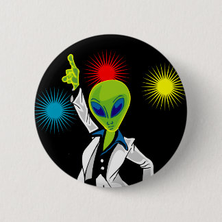Macaron Rond 5 Cm Alien de disco