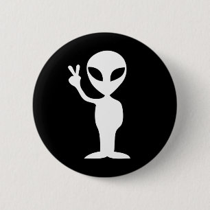 Macaron Rond 5 Cm Alien de paix