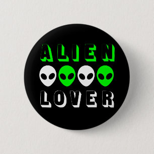 Macaron Rond 5 Cm Alien Lover en vert clair et blanc