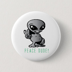 Macaron Rond 5 Cm Alien-Paix