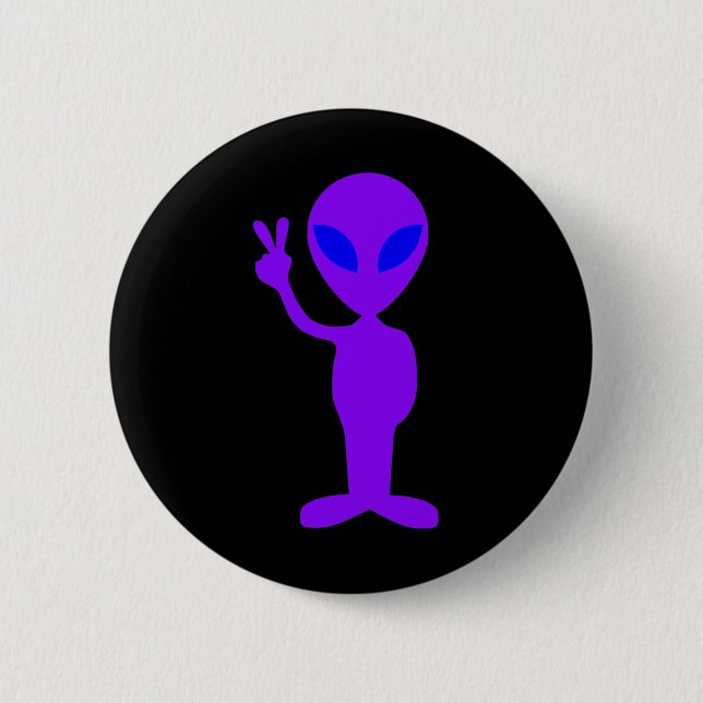 Macaron Rond 5 Cm Alien pourpre (Devant)