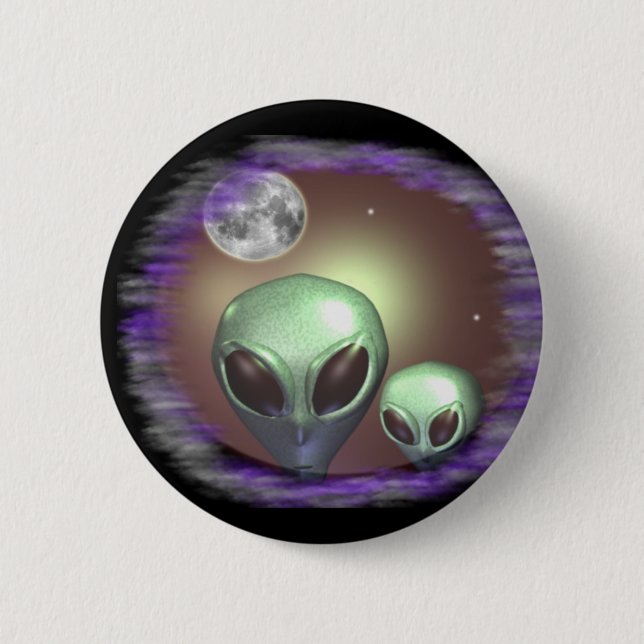 Macaron Rond 5 Cm Aliens gris (Devant)