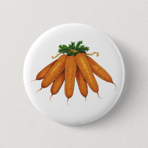 Macaron Rond 5 Cm Aliments Anciens, Bouquet de Carottes Biologiques 