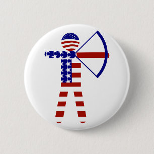 Macaron Rond 5 Cm All-American Archer / Archery