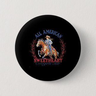 Macaron Rond 5 Cm All American Western Sweetheart Cowgirls Club 4th