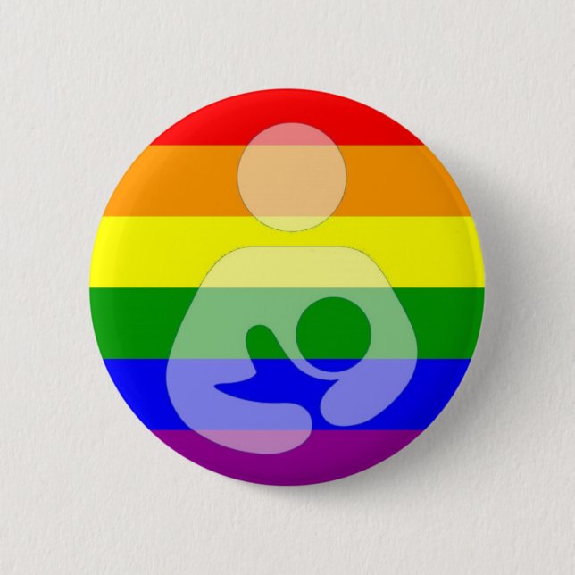 Macaron Rond 5 Cm Allaiter de gay pride/soins (Devant)