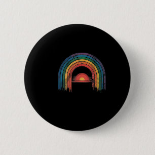 Macaron Rond 5 Cm Allée de sensibilisation Rainbow Vintage