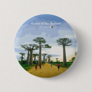 Macaron Rond 5 Cm Allée des Baobabs, Madagascar - Paysage