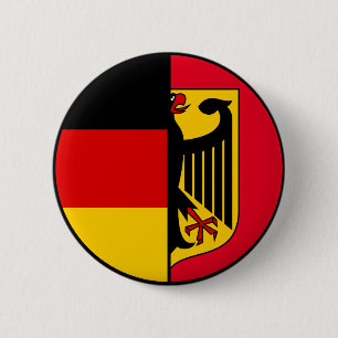 Macaron Rond 5 Cm Allemagne Drapeau et blason Patriotique