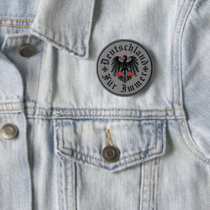 Macaron Rond 5 Cm Allemand/Deutschland Forever/Aigle/Croix de fer
