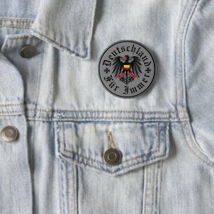Macaron Rond 5 Cm Allemand/Deutschland Forever/Aigle/Croix de fer